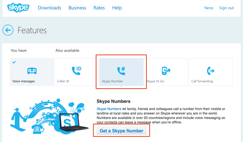 how to use a skype number