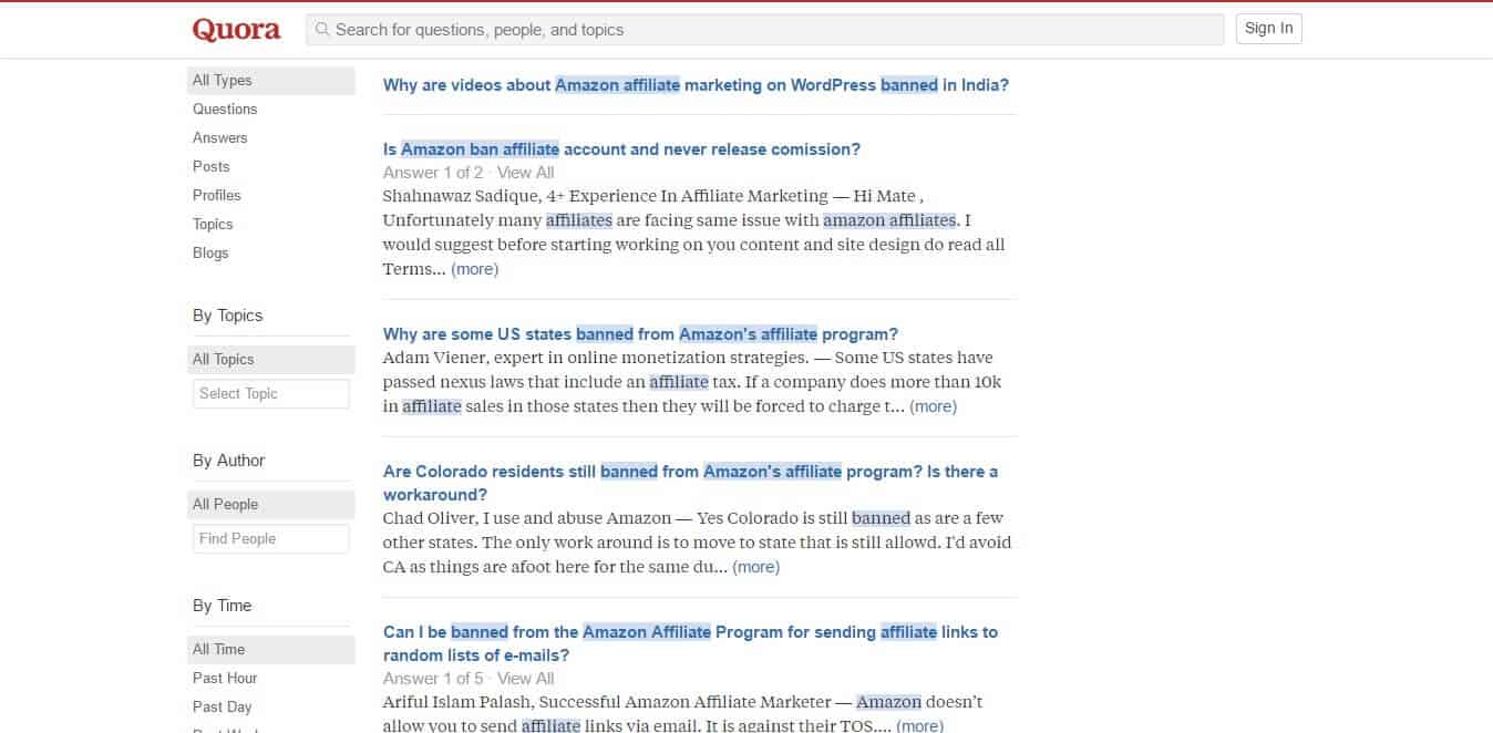 a screenshot showing how dropshipping vs affiliate marketing is discussed on quora