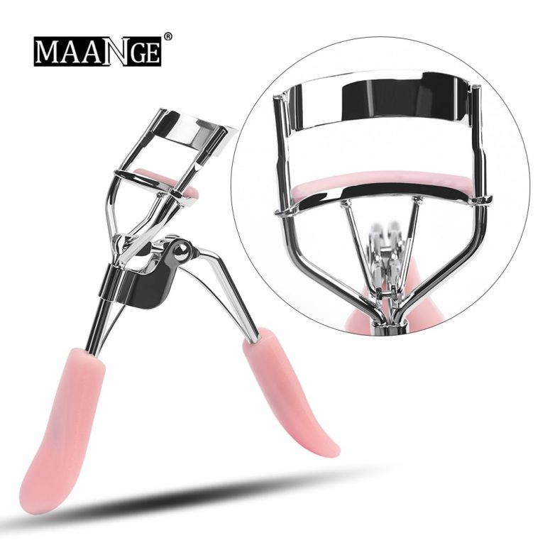 Screenshot of an eyelash curler with pink handles 