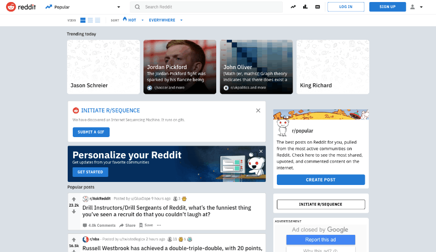 Reporting on Reddit, the 'front page of the internet'