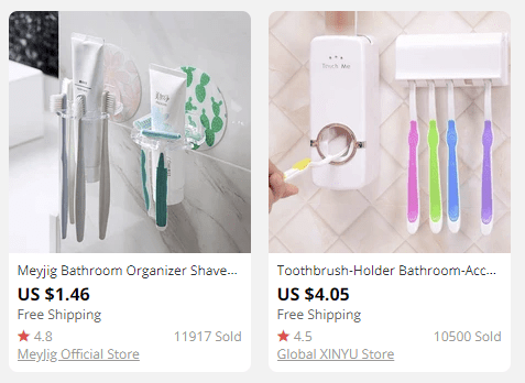 a picture showing toothbrush holders to sell in online store