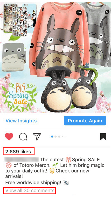 Instagram ad promotion