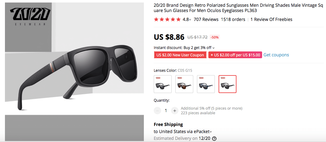 Polarized Retro Square Sunglasses for Men