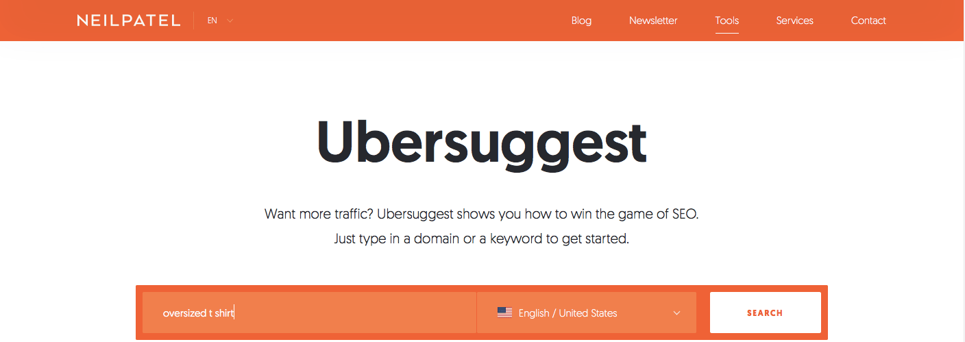Ubersuggest: Figure out keywords