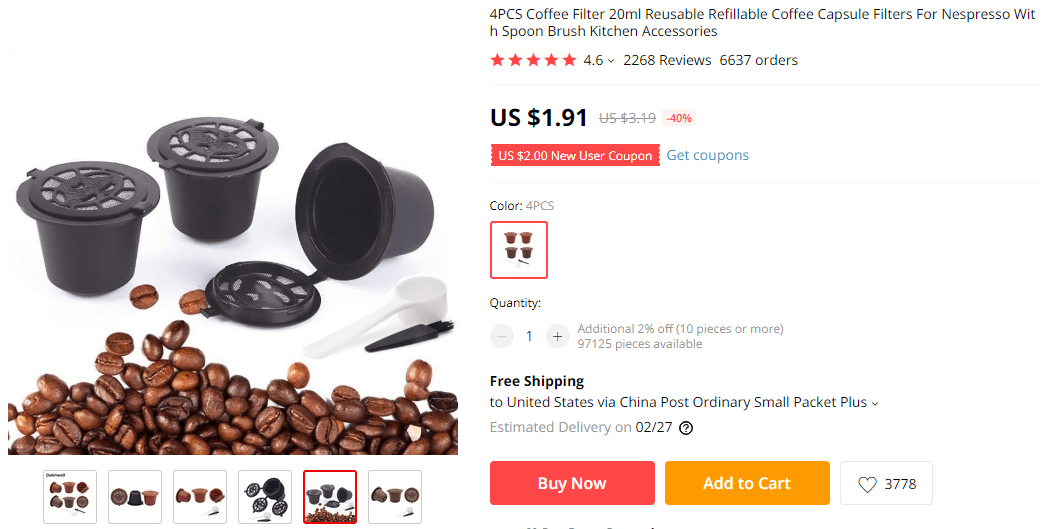 Things under 5 dollars: Coffee Filters on AliExpress