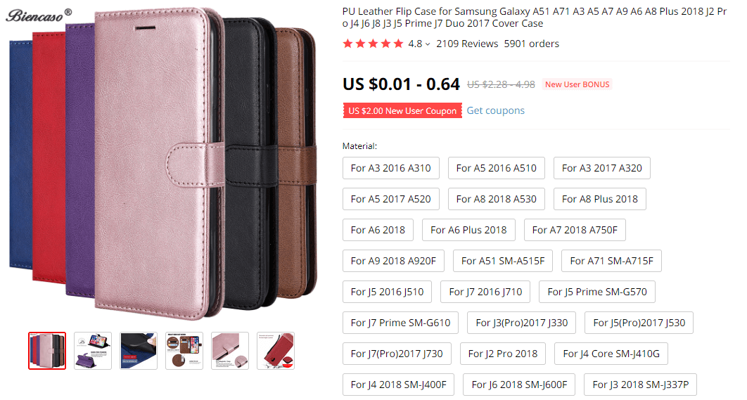 Leather Flip Case For Samsung on AliExpress
