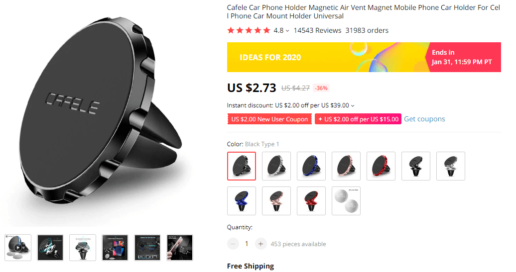 Things under 5 dollars: Magnetic Phone Holder For Cars on AliExpress