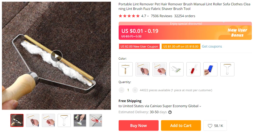 Best pet products to dropship: Pet hair remover
