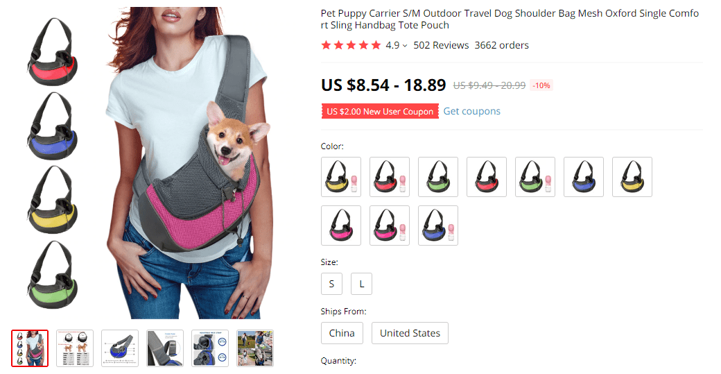 Pet shoulder bag on AliExpress