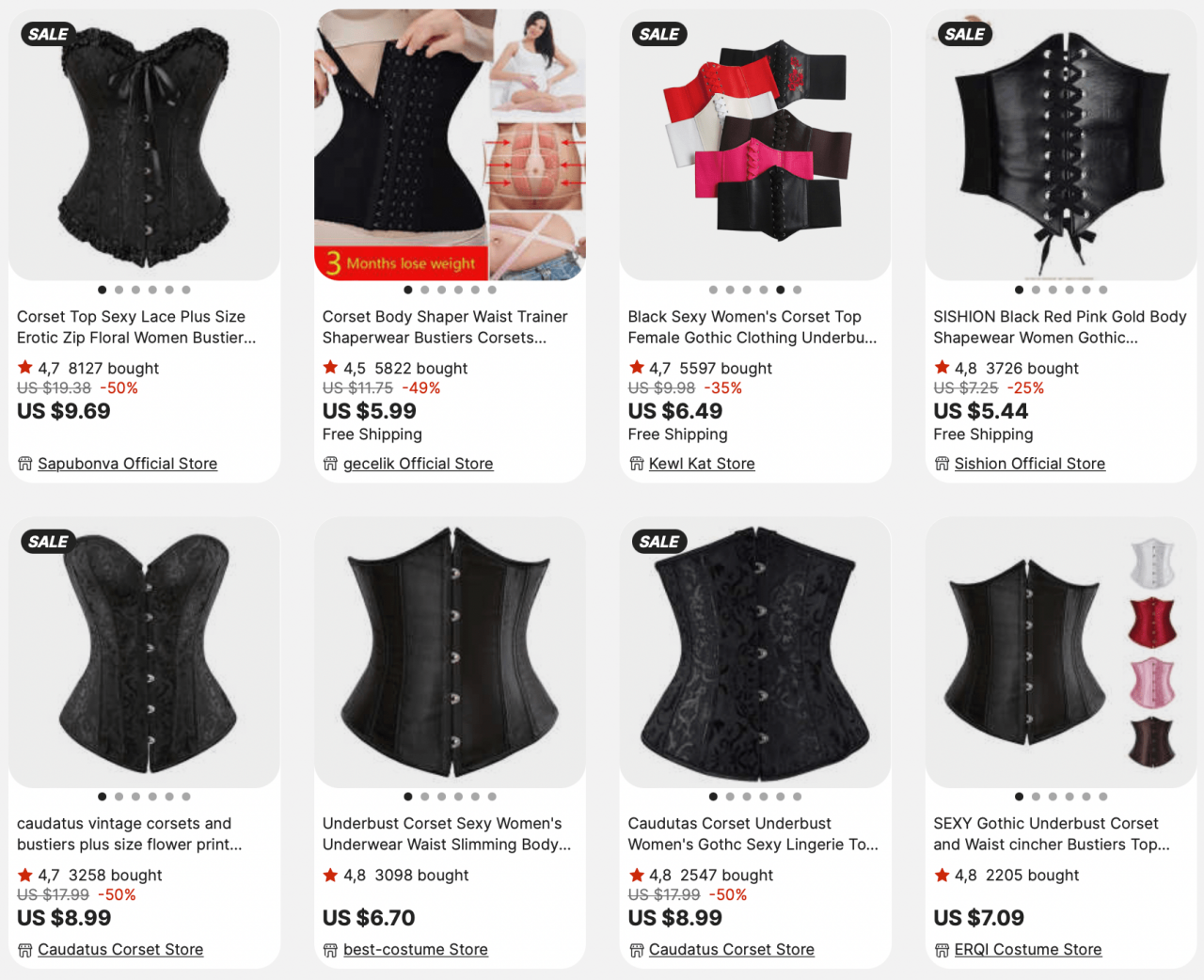 lingerie dropshipping corsets