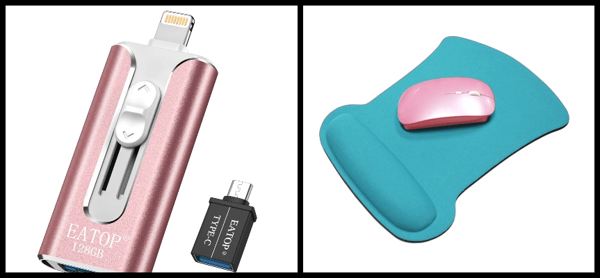 cross-selling flash drive and mouse pad (same niche product)