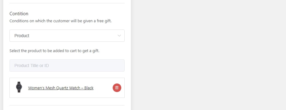 Buying a product as a condition for a gift