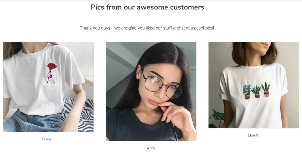 Dropshipping tool that uses customer-made photos to demonstrate the store's inventory