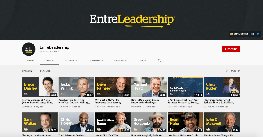 Entreleadership YouTube channel