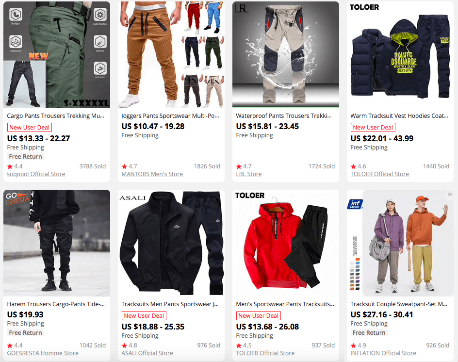 An example of clothing articles made for the same occasion and fit for a thematic store dropshipping apparel
