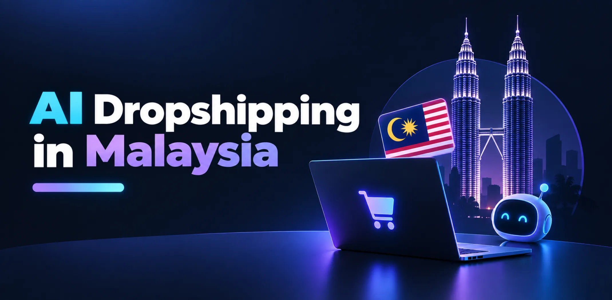 Featured image for an article about AI dropshipping in Malaysia