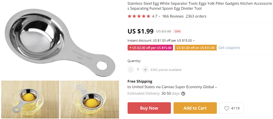 Dropship kitchen products egg seperator