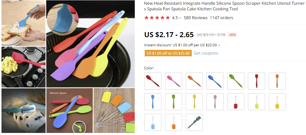 Dropship kitchen products silicone spatula untensil