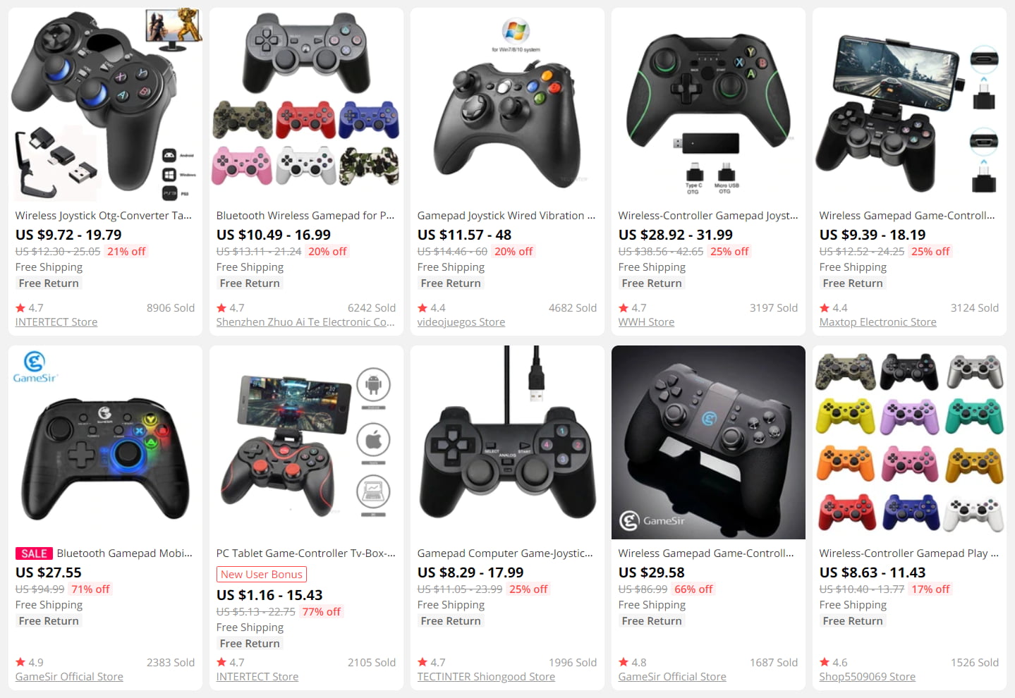If you want to dropship video games gear, start with gaming controllers.