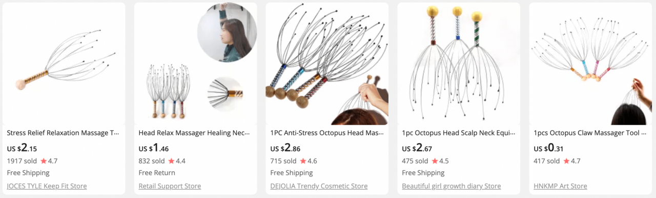 Head massage tools on AliExpress