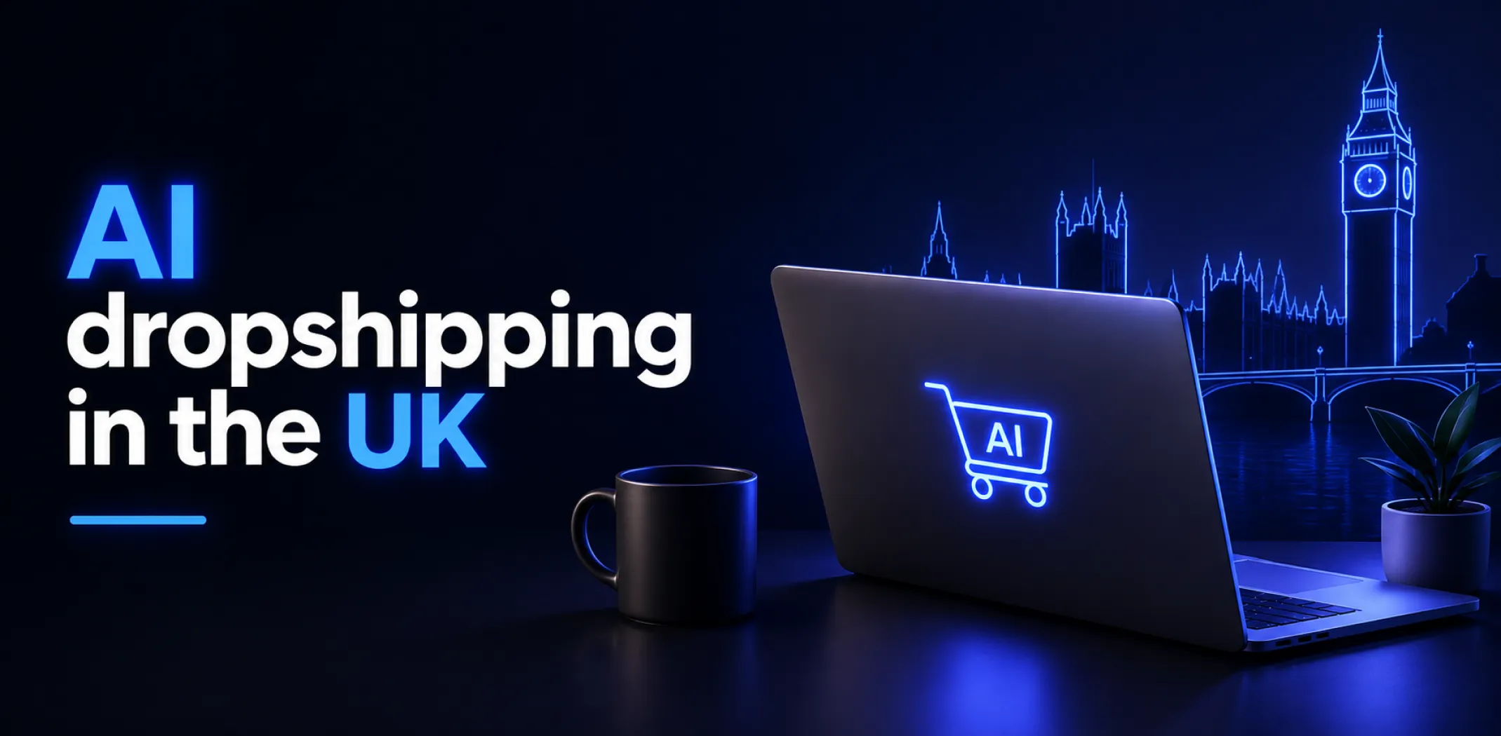 Featured image for an article about AI dropshipping in the UK