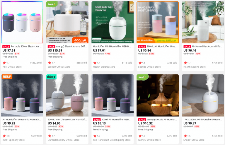 Produits de niche à vendre dans votre boutique Dropshipping en 2022 : humidificateur