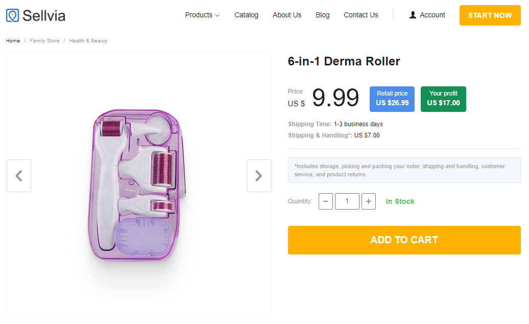Derma roller as an example of popular health and beauty products to sell