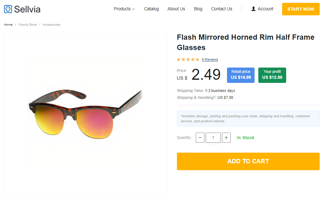 Dropshipping fashion accessories: half-frame sunglasses