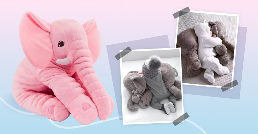 a picture showing the best seller of this week - it's a baby elephant pillow
