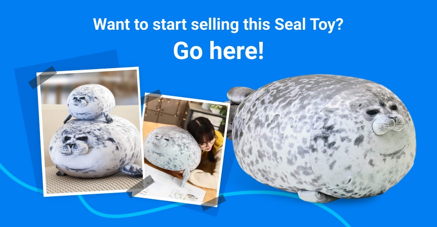 a picture showing this week's bestseller - Squishy Seal Plush Toy