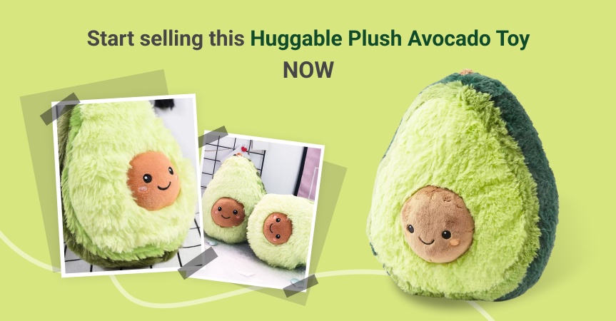 a picture showing what to sell for profit a Huggable Plush Avocado Toy