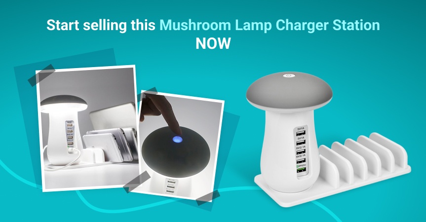 a picture showing what to sell for profit a Mushroom Lamp Charger Station