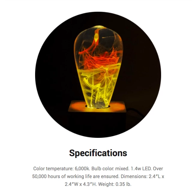 a picture showing an example of product descriptions and specifications each product from Sellvia's catalog has