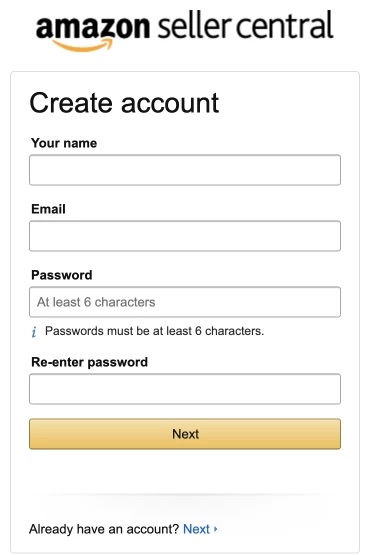 a picture showing how to sign up for Amazon seller central to sell on Amazon