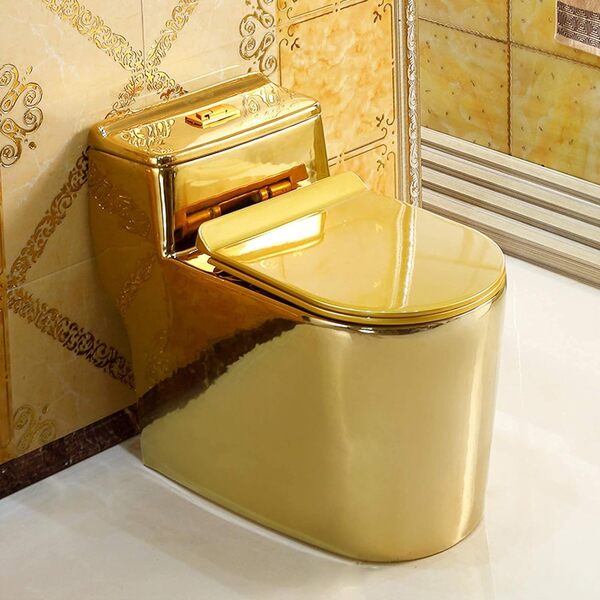 photo golden toilet