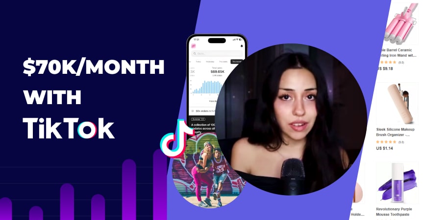 a cover of the article on how to sell $70K/month with tiktok