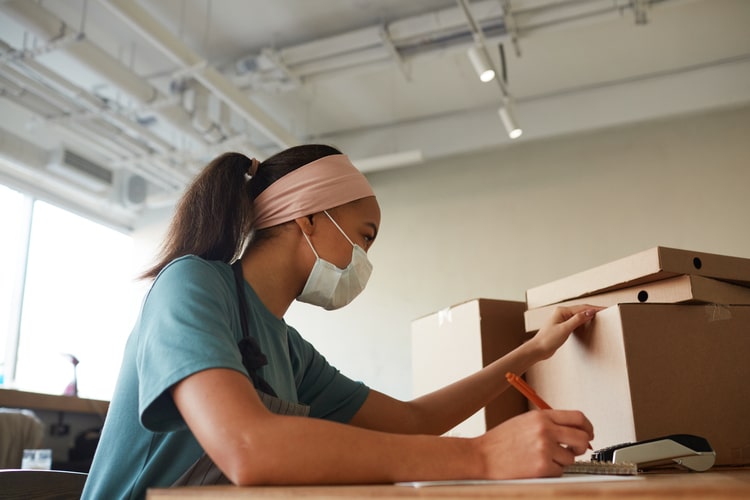 Picture of a girl sorting out inventory