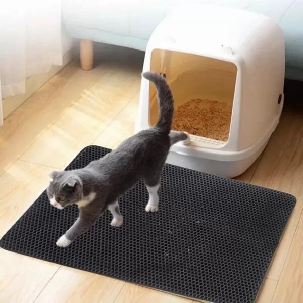photo of a cat litter mat