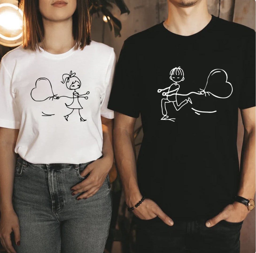 t-shirts for pairs are sold like hot cakes