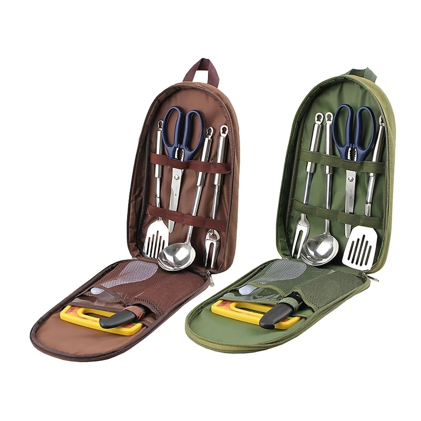 picture Compact 7-Piece Camping Kitchen Utensil Set with Portable Carrying Bag 