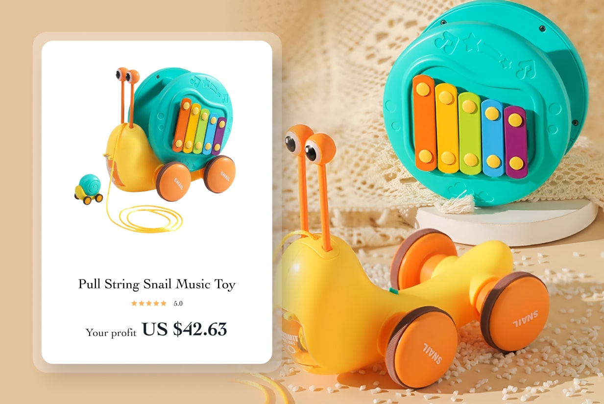 Multifunctional Pull String Snail Music Toy