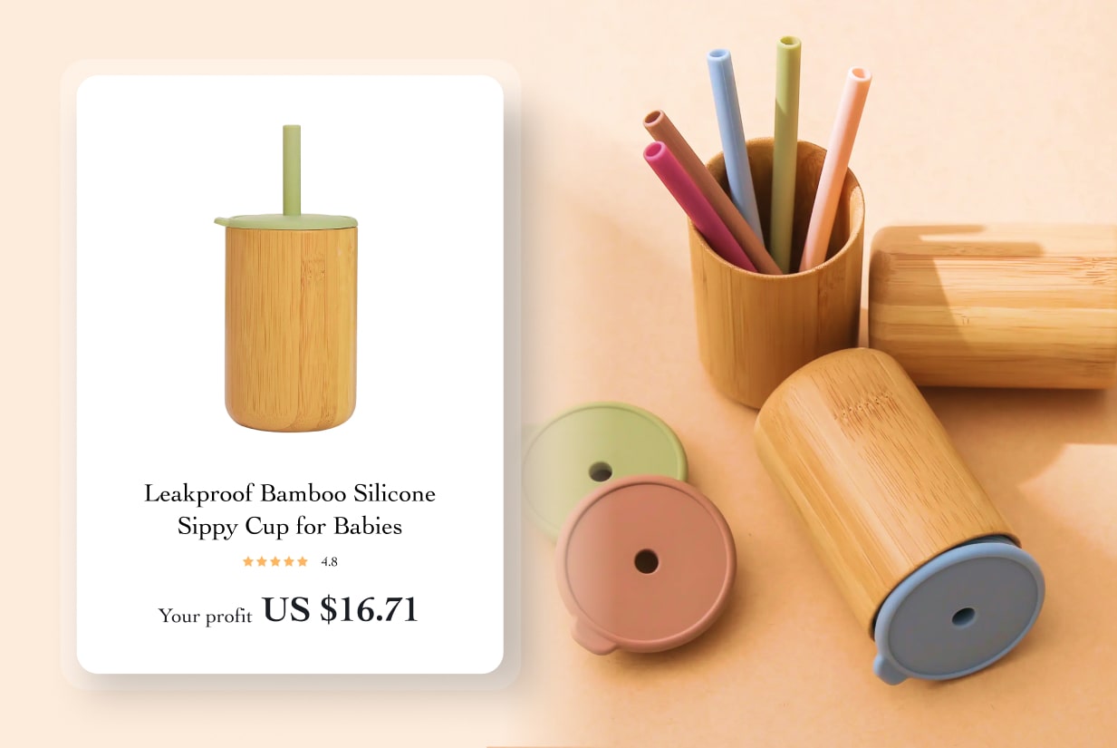 Bamboo & Silicone Sippy Cup