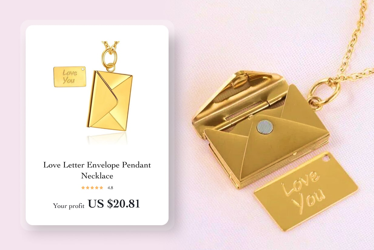 envelope necklace