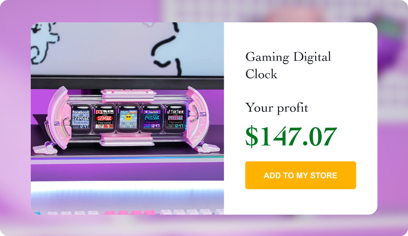 Pink Pixel Art Gaming Digital Clock