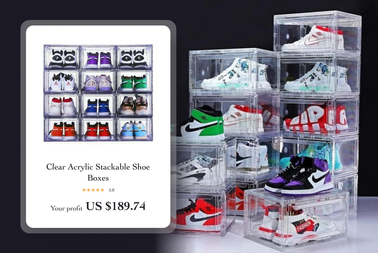 Clear Acrylic Stackable Shoe Boxes