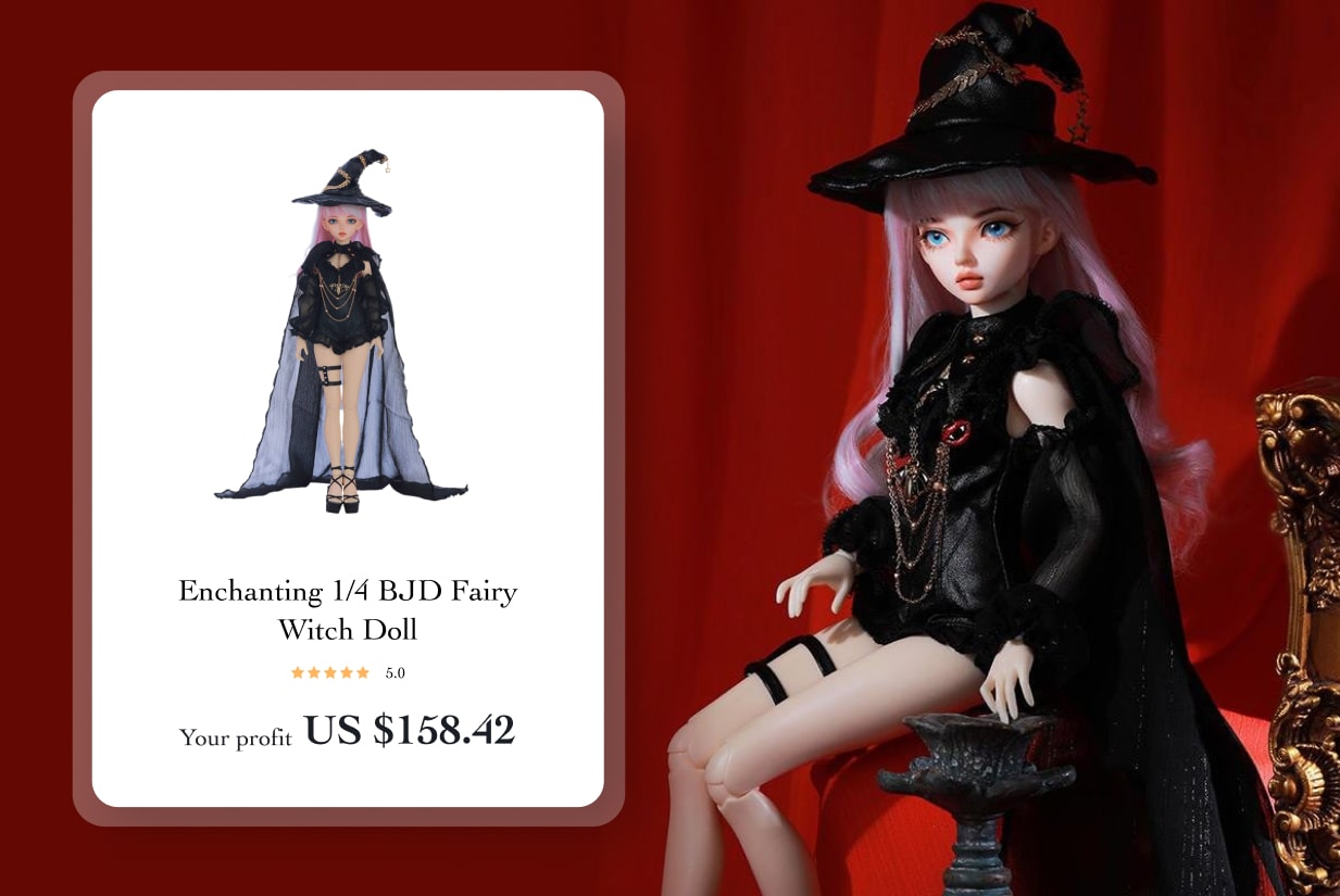 1/4 BJD Fairy Witch Doll 