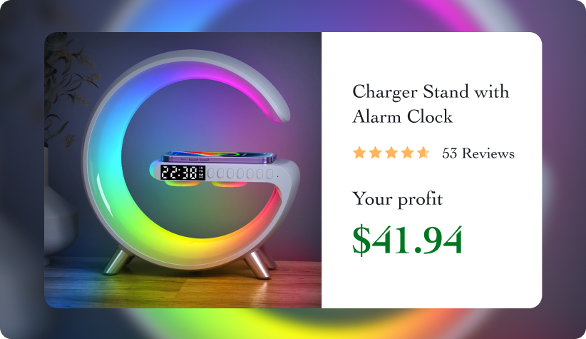 Wireless Charger Stand with Alarm Clock