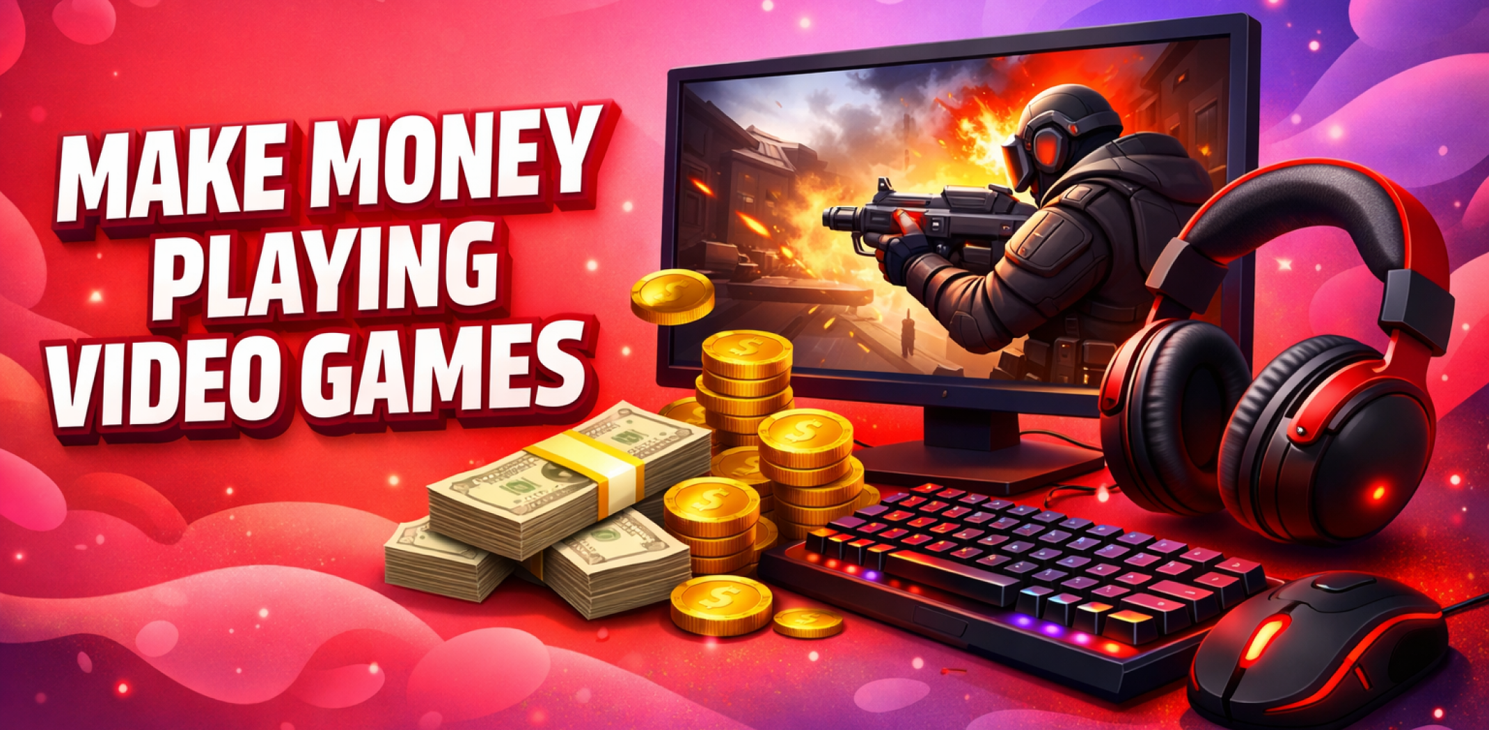Featured image for the article about how to make money playing video games.