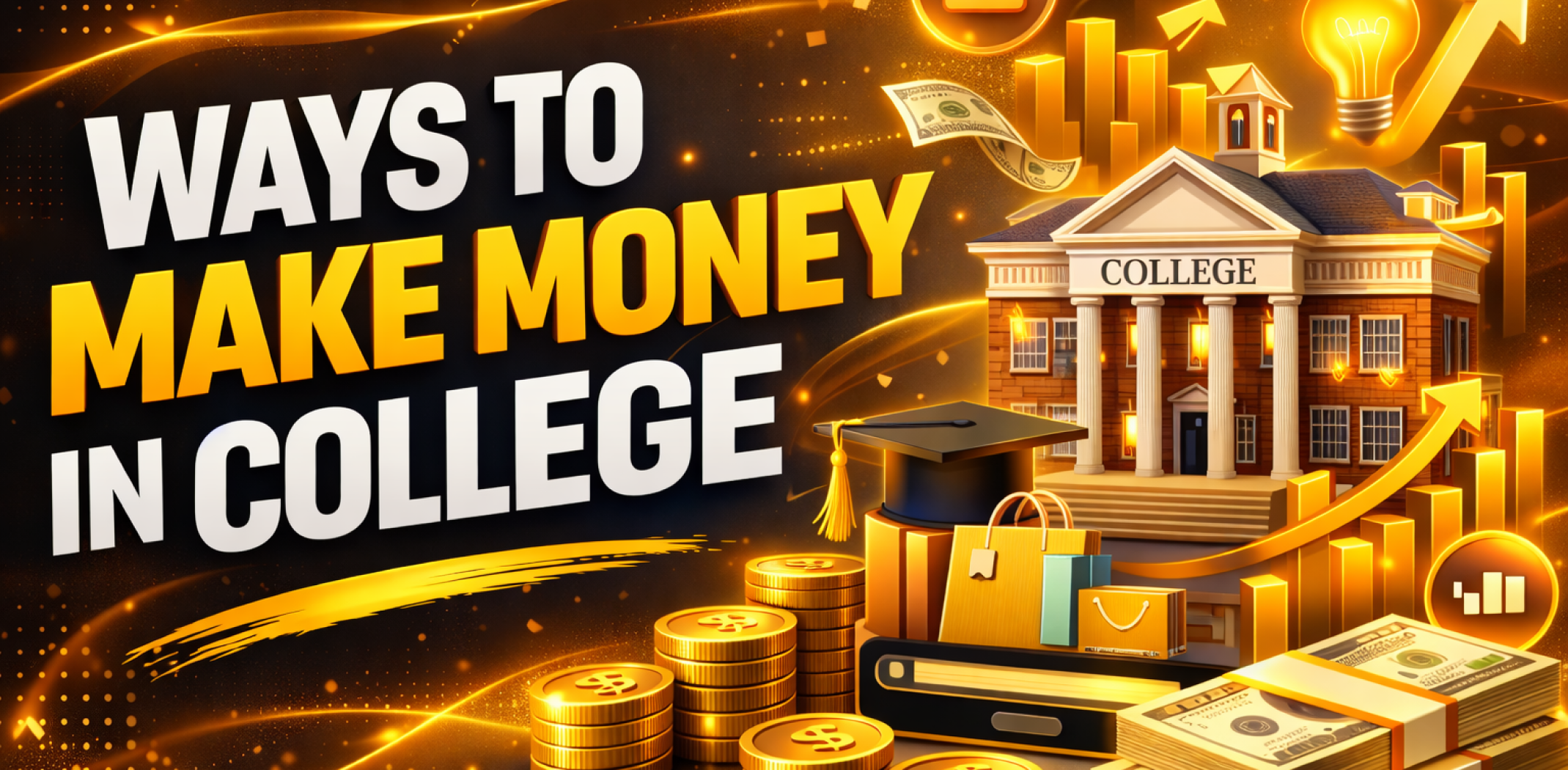 Featured image for the article about ways to make money in college.