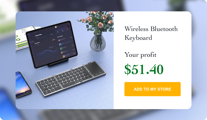 Portable Foldable Wireless Bluetooth Keyboard